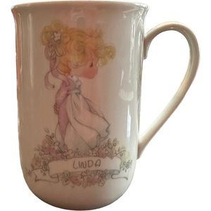 Precious Moments Linda Coffee Tea Cup Mug Vintage 1989 Linda Enesco White